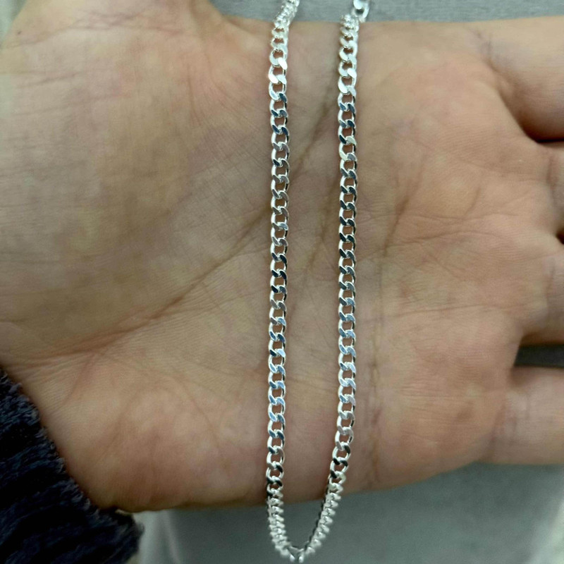 زنجیر نقره مردانه مدل rz9