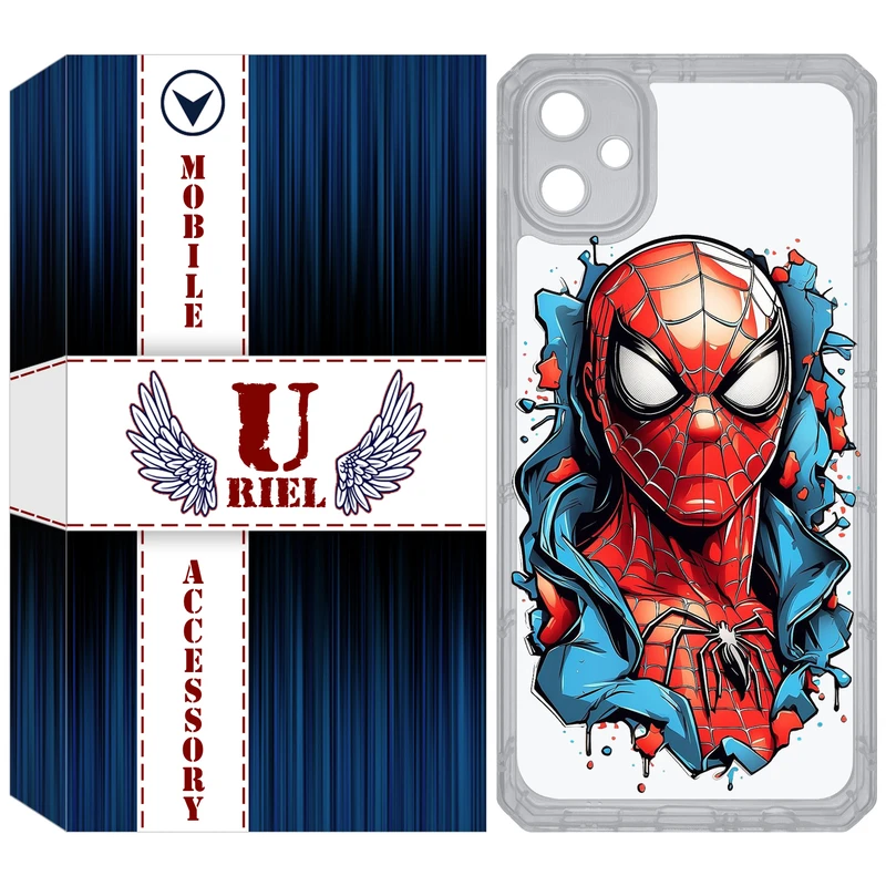 کاور یوریل مدل Clear کد 34 طرح اسپایدرمن مناسب برای گوشی موبایل سامسونگ Galaxy A05