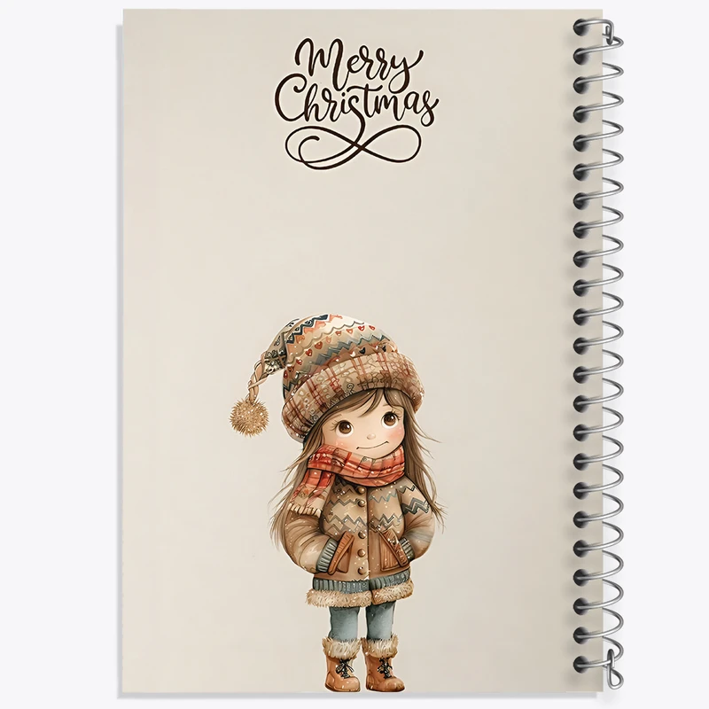 دفتر شطرنجی 50 برگ خندالو طرح دختر و کریسمس کد F5812