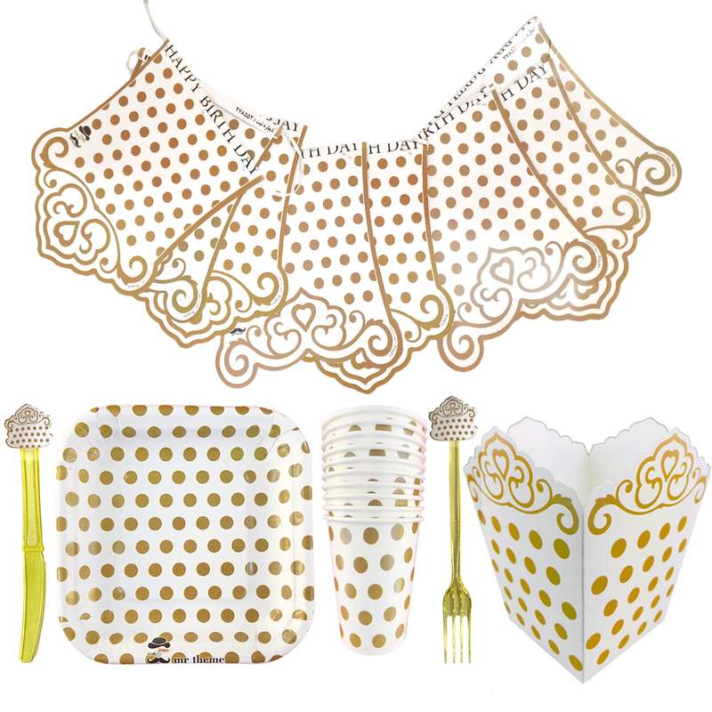 مجموعه 58 عددی تم تولد مستر تم طرح خال خال پلاس