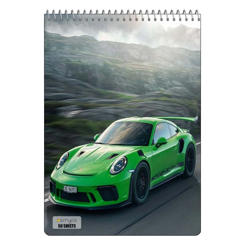 دفتر نقاشی 50 برگ سیمی کارنیکا طرح پورشه Porsche کد 90154
