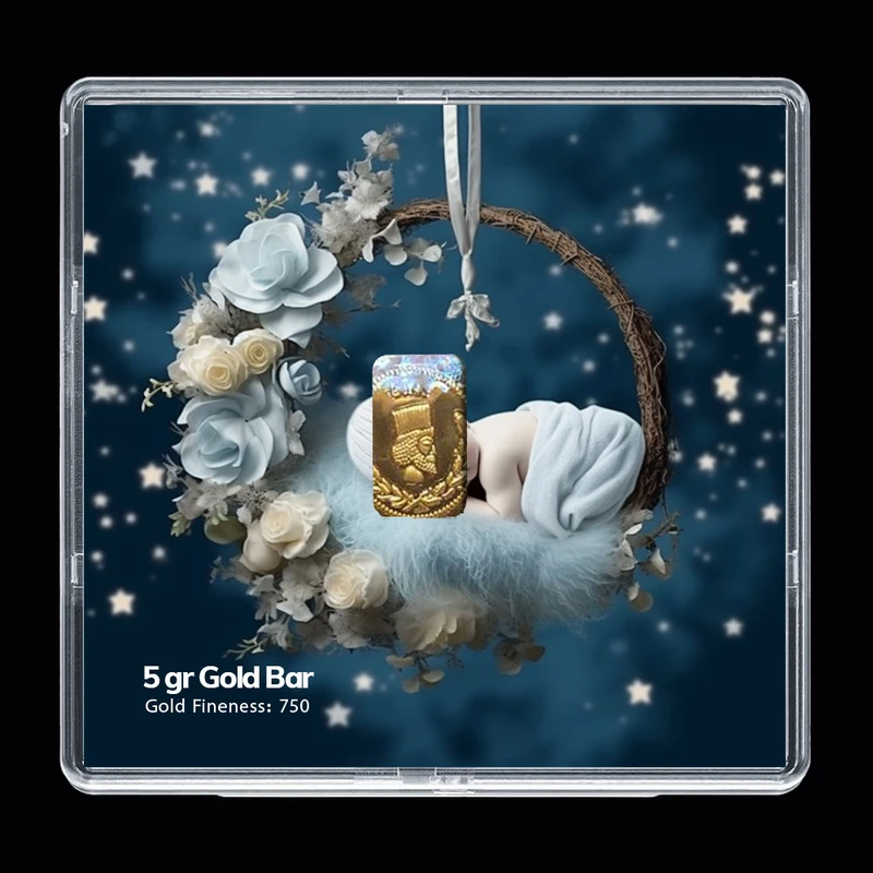 سکه گرمی طلا 18 عیار مدوپد مدل نوزاد کد SG-10252 