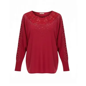 بلوز آستین بلند یقه گرد زنانه مدل 7167