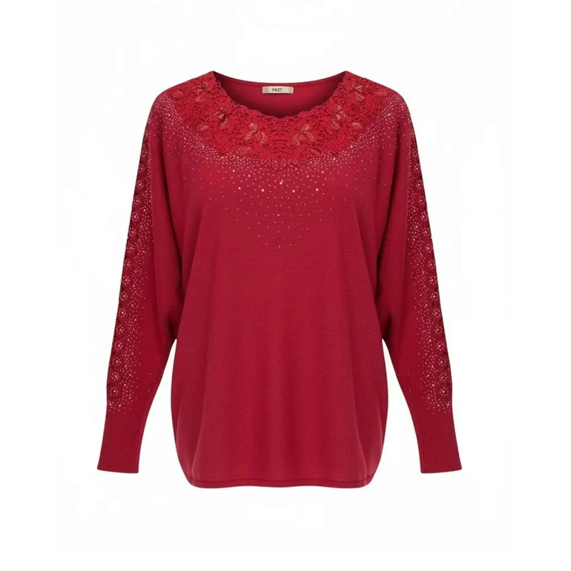 بلوز آستین بلند یقه گرد زنانه مدل 7167