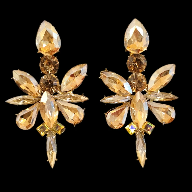 گوشواره میخی زنانه مدل نگینی ژورنالی مجلسی 