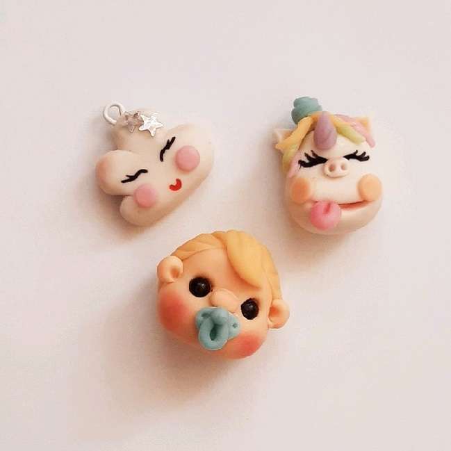 آویز گردنبند بچگانه مدل عروسکی کد 1542 مجموعه 3 عددی