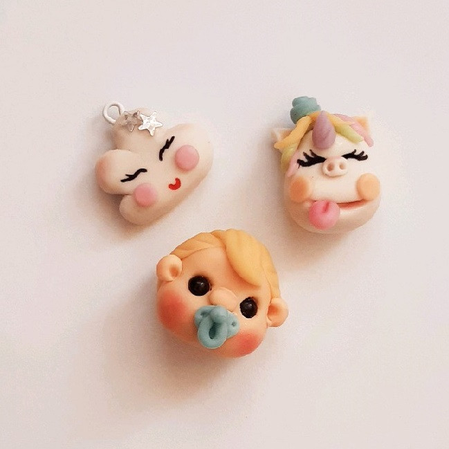 آویز گردنبند بچگانه مدل عروسکی کد 1542 مجموعه 3 عددی