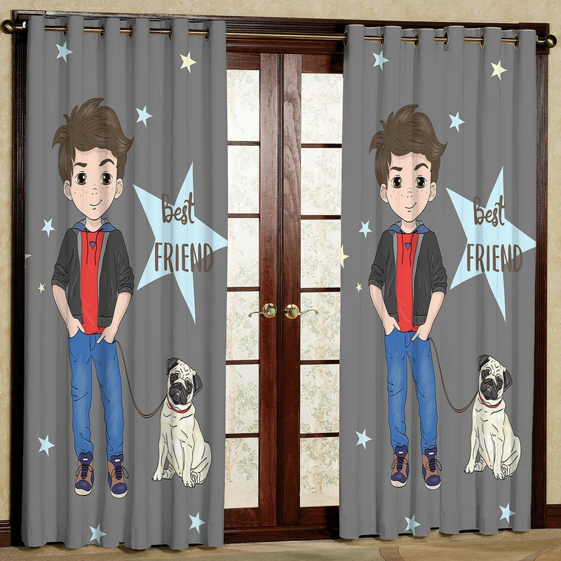 پرده مدل پسر هازان پانچی کد 4797 سایز 140x200 سانتی متر