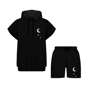 ست تی شرت و شلوارک مردانه مدل moon and skull