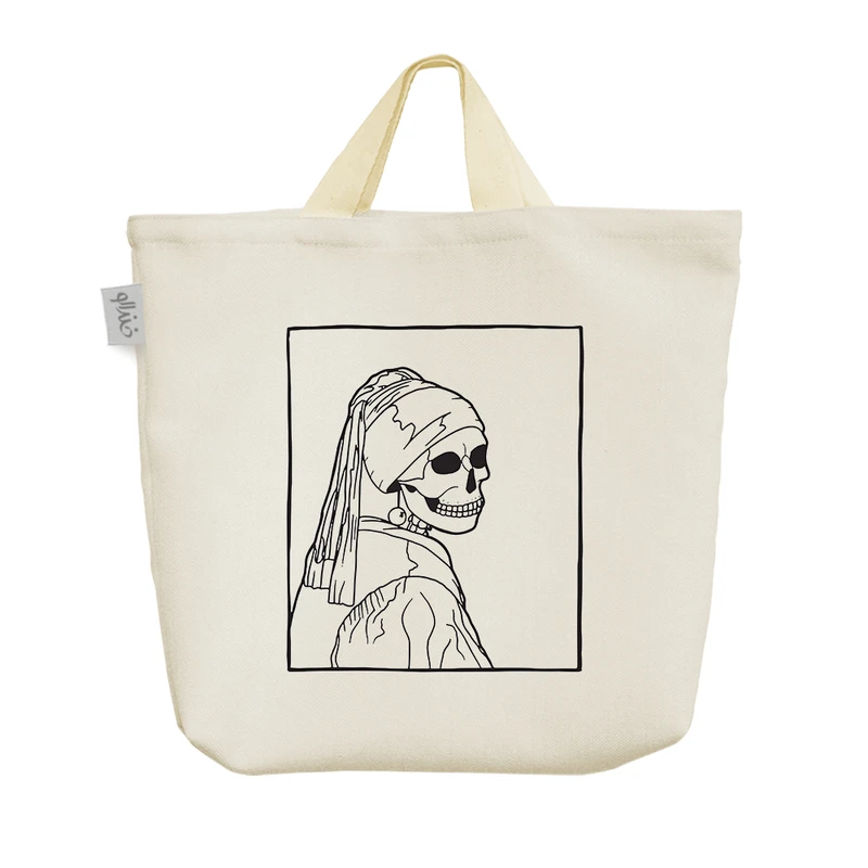 ساک خرید خندالو مدل نقاشی اسکلت کد 6364