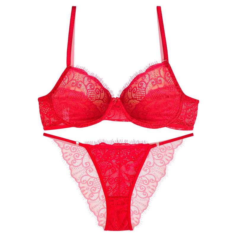 ست شورت و سوتین زنانه نوشه پوش کد 54002 رنگ قرمز