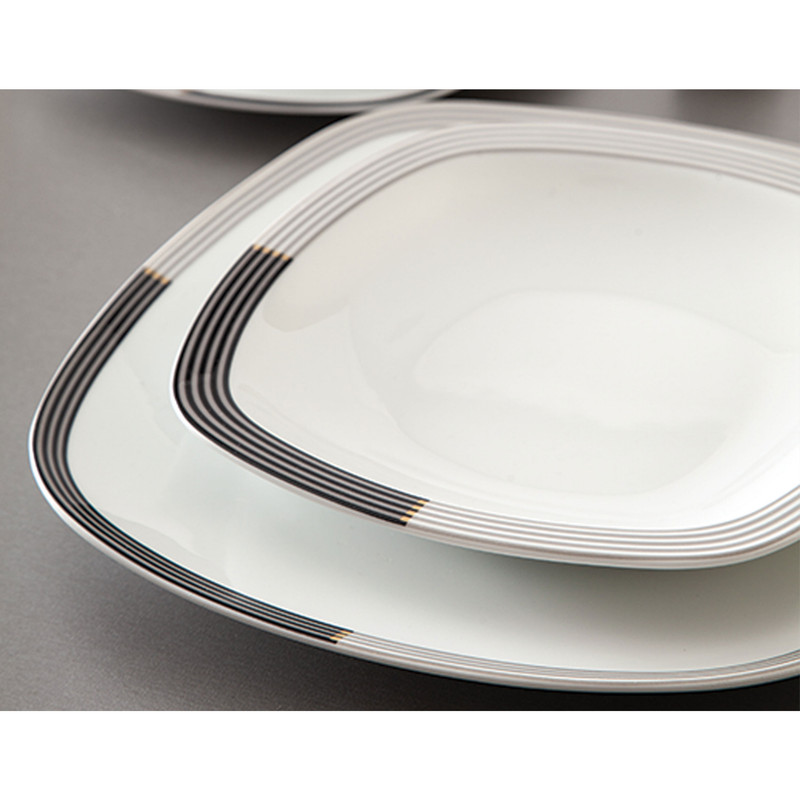 سرویس غذاخوری 98 پارچه چینی زرین ایران سری کواترو مدل وگاس اوریت درجه یک