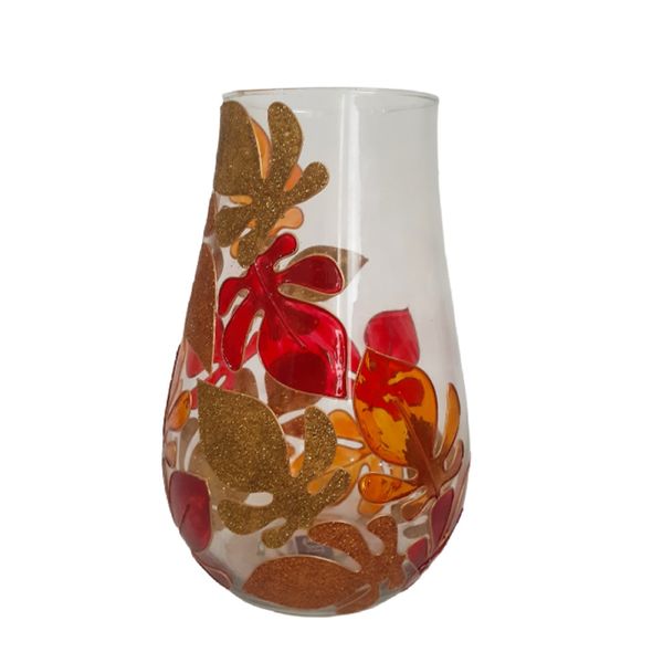 تنگ شیشه ای طرح برگ کد 0020