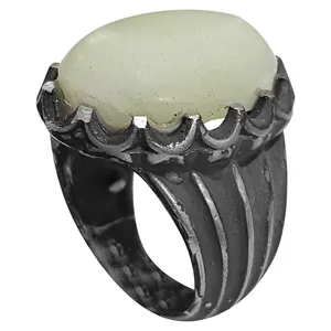 انگشتر نقره مردانه مدل گوهر شب چراغ GSC2120