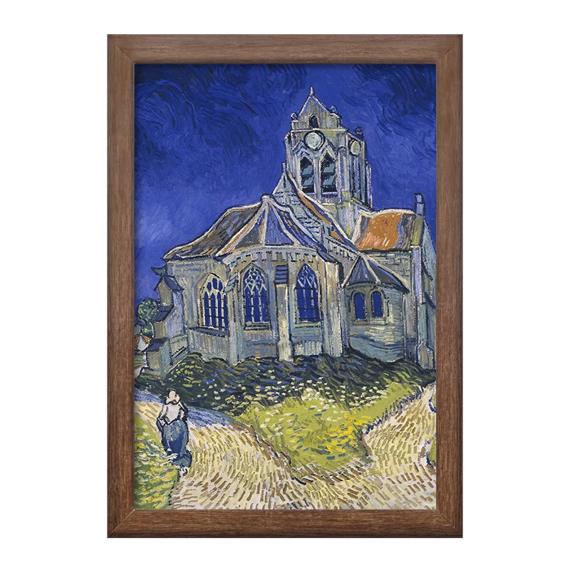 تابلو خندالو طرح کلیسای اوور ونسان ونگوگ (Van Gogh) کد 36827