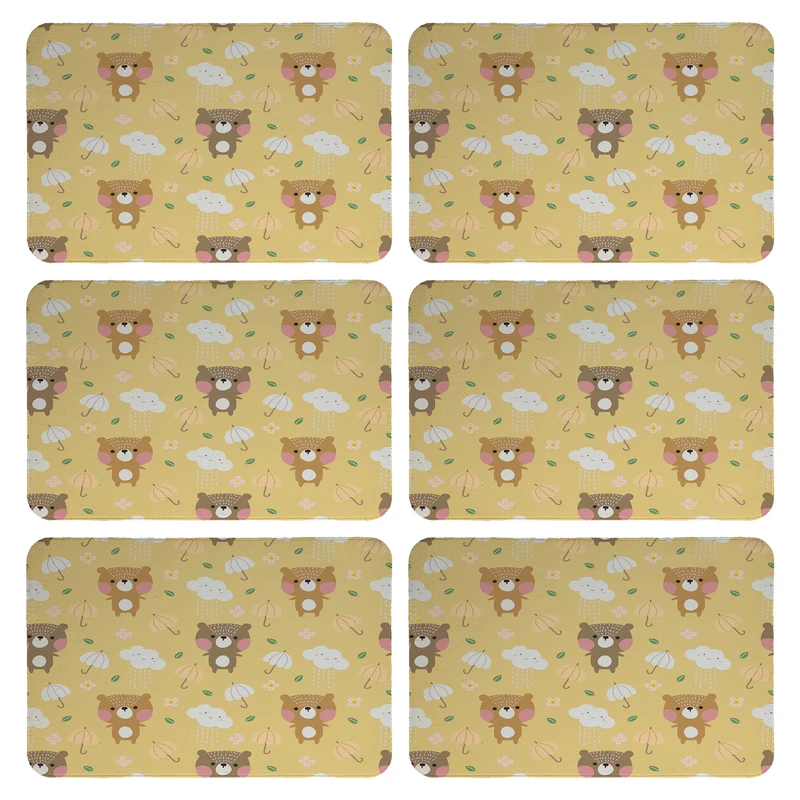 زیربشقابی طرح خرس کد 9374 بسته 6 عددی 