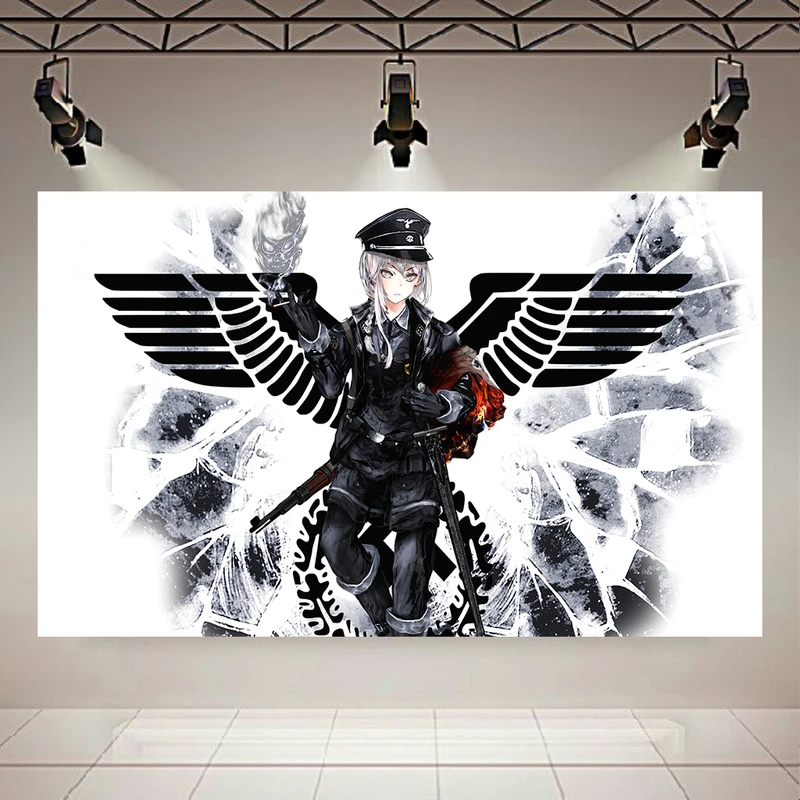 پوستر پارچه ای طرح چرم مخمل انیمه مدل  Black Wings کد AR31139