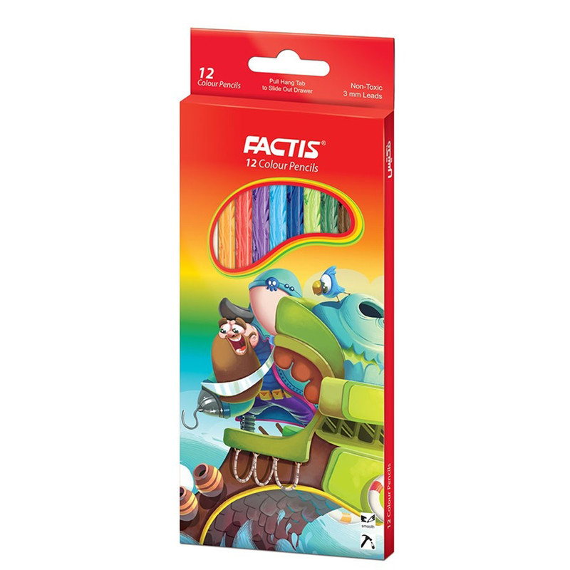 مداد رنگی 12 رنگ فکتیس با جعبه مقوایی