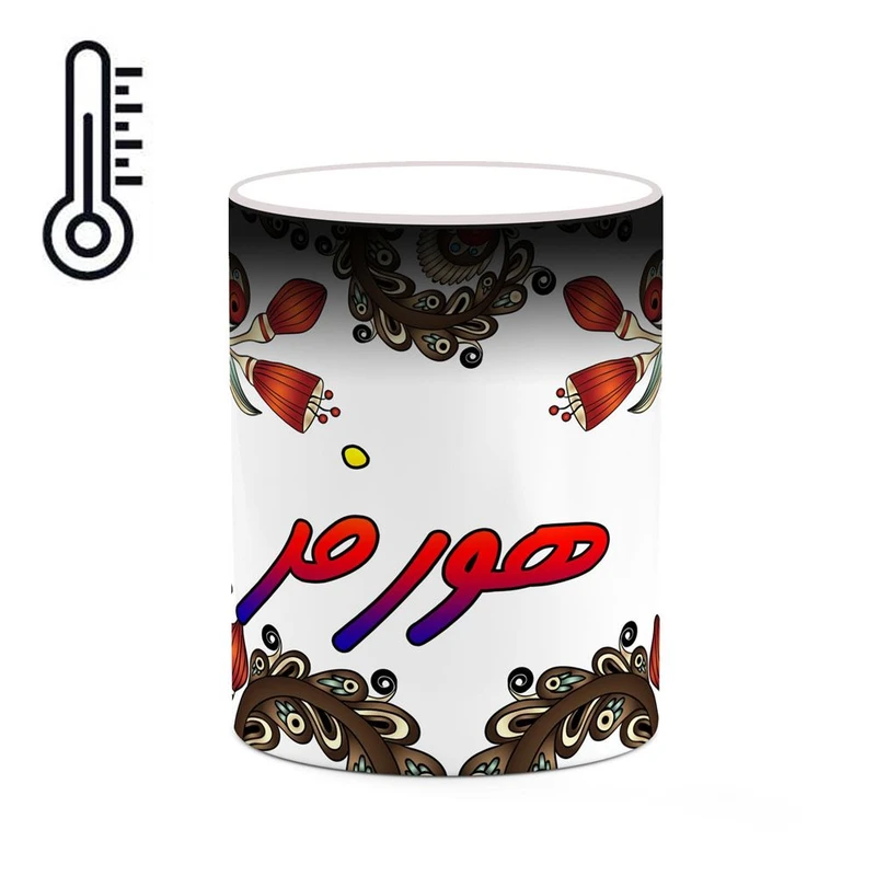 ماگ حرارتی کاکتی مدل اسم هورفر طرح سنتی گل و بته کد mgh48306