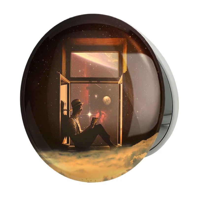 آینه جیبی خندالو طرح کهکشان مدل تاشو کد 25394 