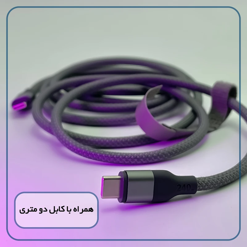 عکس شماره 3 : شارژر دیواری 65 وات وونک مدل pd-65w به همراه کابل دو متری usb-c