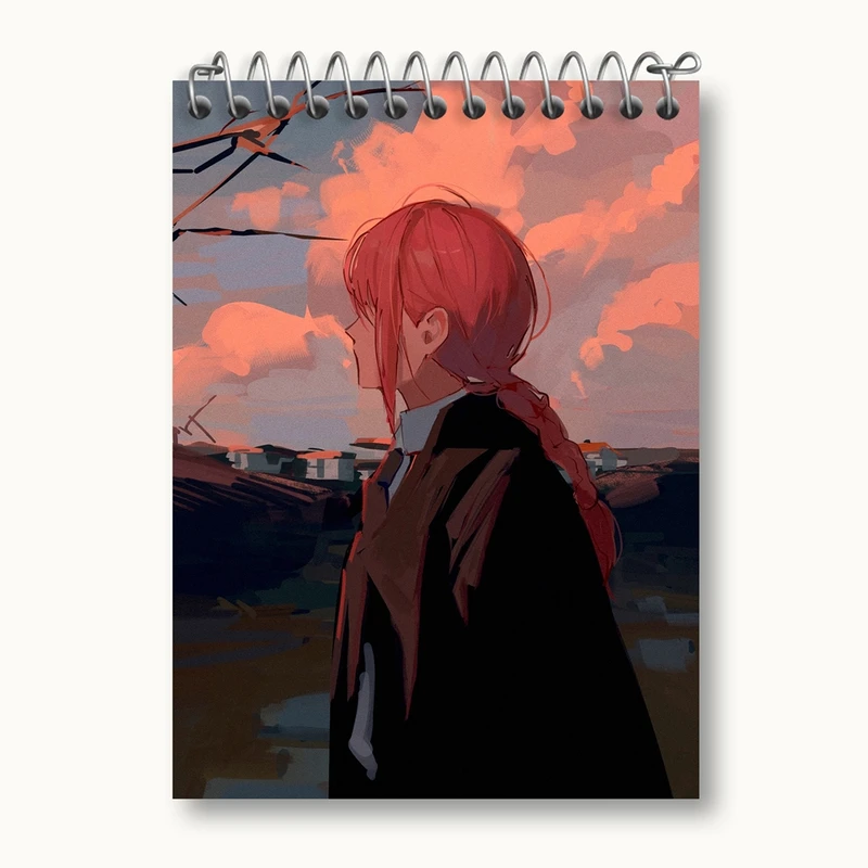 دفتر یادداشت 50 برگ خندالو مدل ماکیما انیمه مرد اره ای Chainsaw Man کد 17961