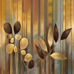 پوستر دیواری سه بعدی مدل نفاشی برگ DRVF1094