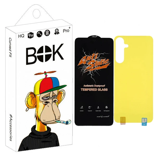 محافظ صفحه نمایش بوک مدل Antistatic Touch مناسب برای گوشی موبایل سامسونگ Galaxy a16 به همراه محافظ پشت گوشی
