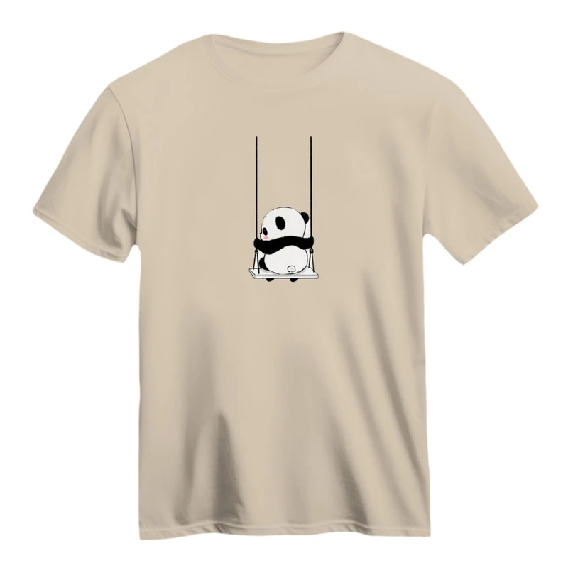 تی شرت آستین کوتاه زنانه مدل پاندا و تاب