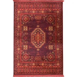 فرش ماشینی 500 شانه لک لک  زمینه لاکی حاشیه لاکی مدل 006