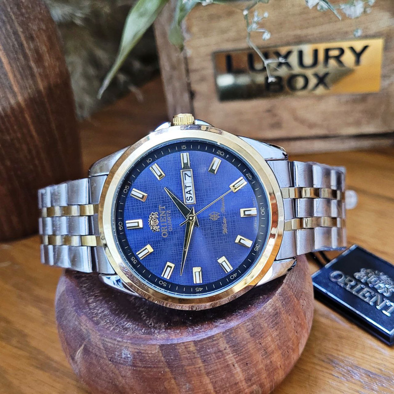 ست ساعت مچی عقربه‌ای زنانه و مردانه مدل کوارتز دو تقویم کد 15