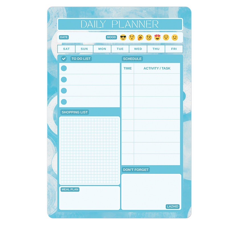 تخته وایت برد لاژید طرح پلنر روزانه مدل آهنربایی سایز 20×30 سانتیمتر