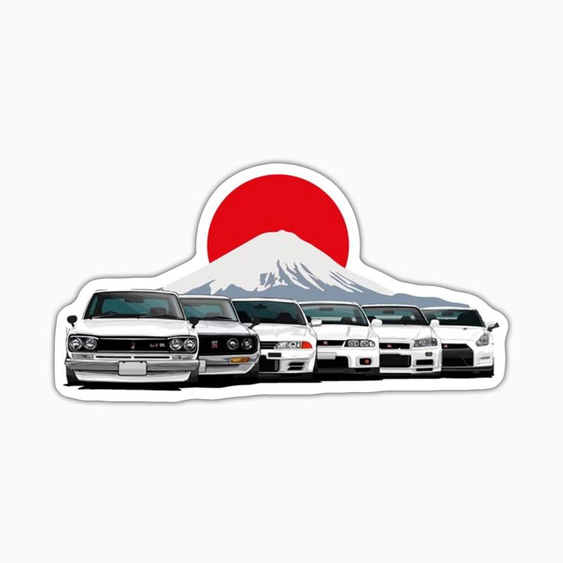 استیکر لپ تاپ و موبایل بووم طرح ماشین مدل Generations Of Nissan GTR کد UV017