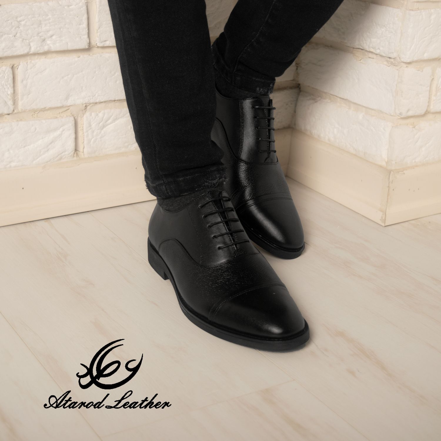 کفش مردانه چرم عطارد مدل چرم طبیعی کد SH47 -  - 16