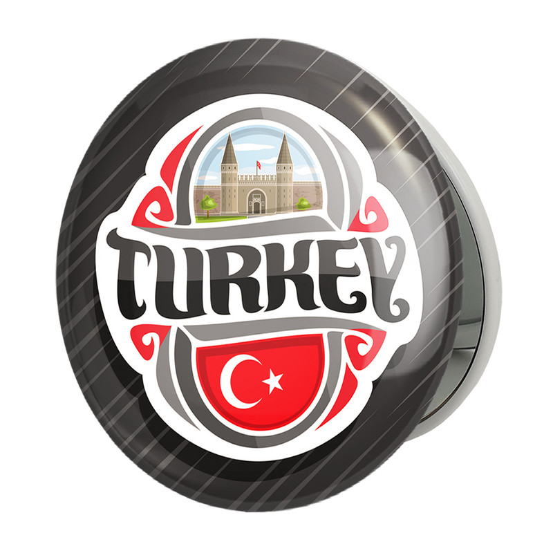 آینه جیبی خندالو طرح پرچم ترکیه مدل تاشو کد 20613 