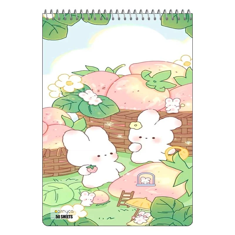 دفتر نقاشی 50 برگ سیمی کارنیکا طرح خرگوش کیوت Cute Rabbit کد 97388