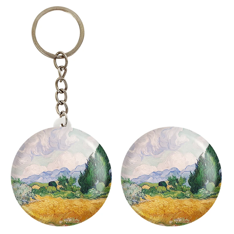 پیکسل خندالو مدل مزرعه ذرت با سروها ونگوگ کد 3731 به همراه جاکلیدی