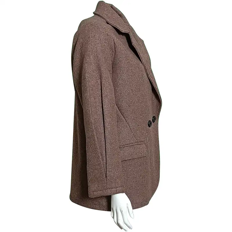 پالتو زنانه بی تی مدل فوتر کوبیده کد Br251 رنگ قهوه ای