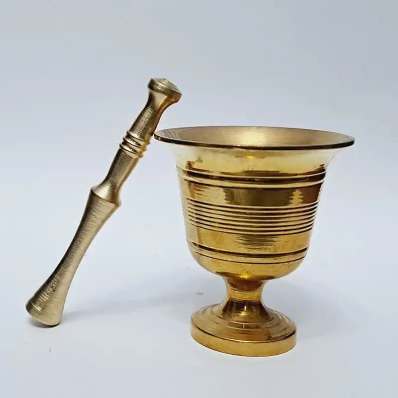 هاون برنجی مدل زعفران کوب