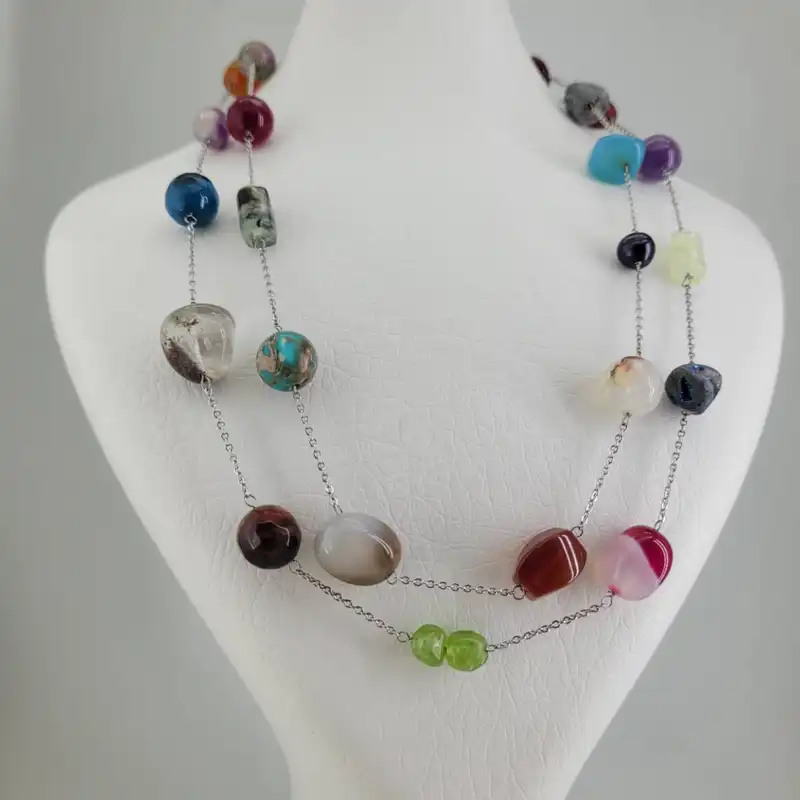 گردنبند زنانه مدل رومانتویی سنگ چاکرا کد 23854