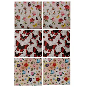 کاغذ کادو مدل گل و پروانه سایز 50*70 سانتی متر بسته 6 عددی 