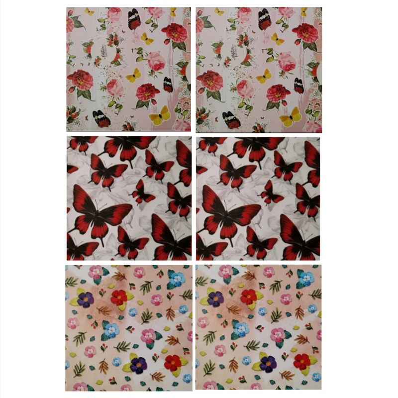 کاغذ کادو مدل گل و پروانه سایز 50*70 سانتی متر بسته 6 عددی 