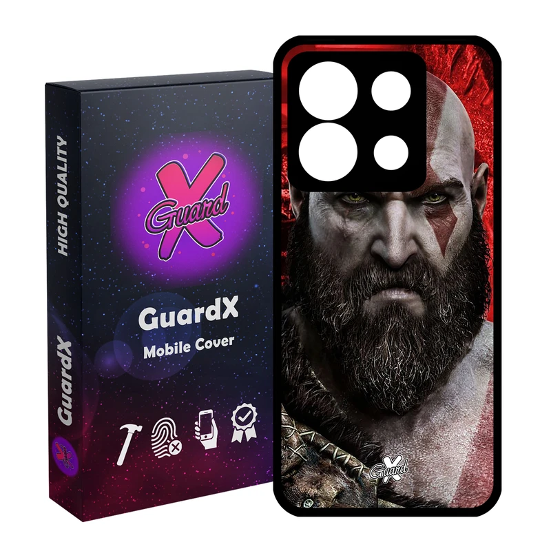 کاور گارد ایکس طرح God of War مدل Glass10035 مناسب برای گوشی موبایل شیائومی Redmi Note 13 5G