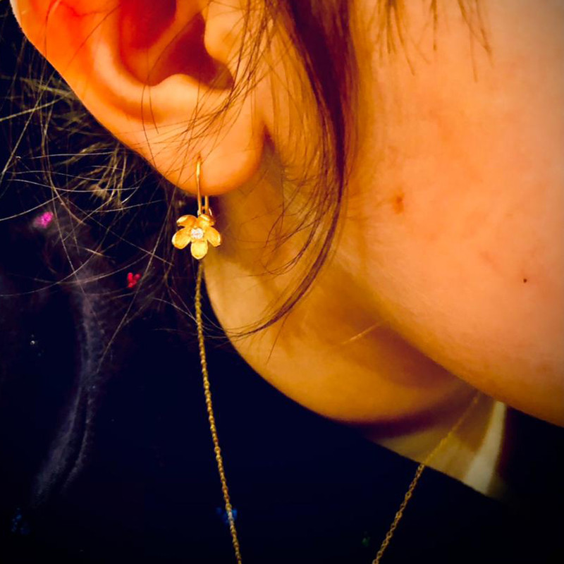 گوشواره طلا 18 عیار زنانه دوست خوب مدل dk471