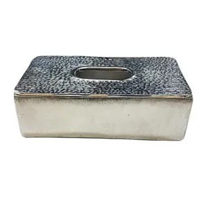 جای دستمال کاغذی مدل آلومینیوم طرح چکشی