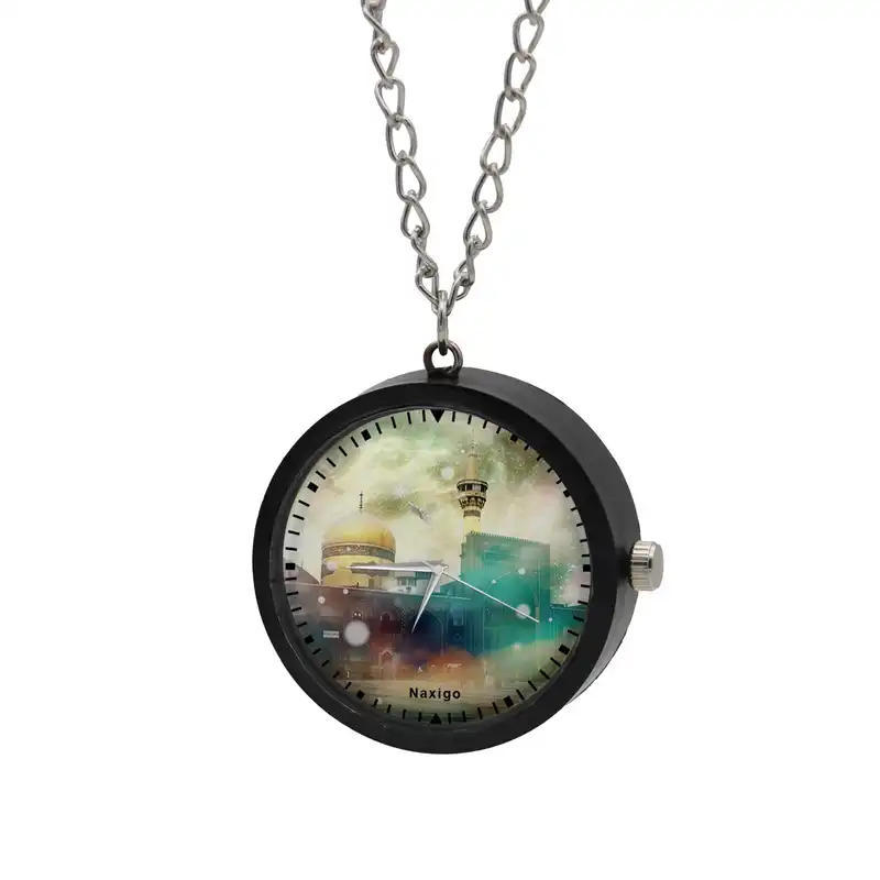 ساعت گردنبندی عقربه ای ناکسیگو مدل حرم امام رضا کد NF12653