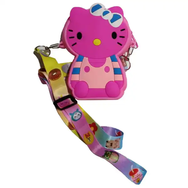 کیف رودوشی بچگانه مدل سیلیکونی فانتزی طرح کیتی کد 01