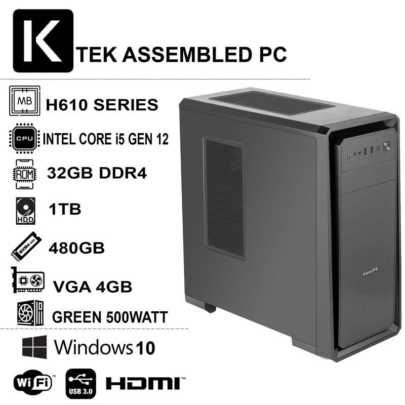کیس اسمبل شده کران  تک مدل GEN12-i5321S4 VGA4GB
