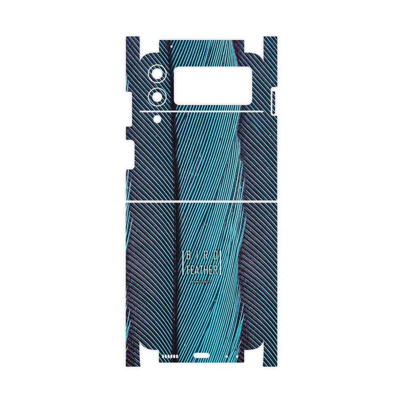 برچسب پوششی ماهوت مدل Turquoise feathers-FullSkin مناسب برای گوشی موبایل سامسونگ Galaxy Z Flip3 5G