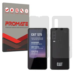 Promate Resistant model matte screen protector suitable for CAT S75 mobile phone along with the back protector